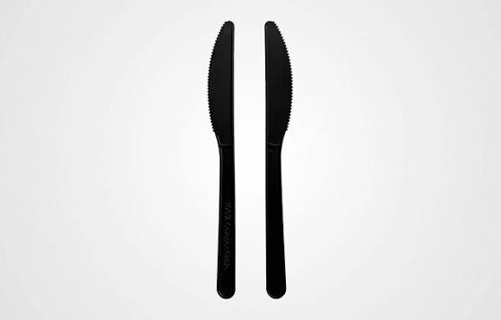 Biodegradable Vegetable Fiber Knife Black 17cm (25st/pak) #KNIFE-BLK-001