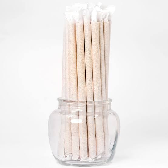 Biodegradable Vegetable Fiber BOBA Straw #BOBS-0921-001 WRAPPED 21cmx9mm (100st/pak)