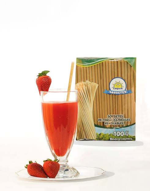 Biodegradable Vegetable Fiber Straw / small Cocktail Stirrer #SCVX9 15cmx2.8mm (300st/pak)