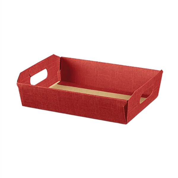 Basket 40x30x12cm Burgundy Cardboard (per stuk)