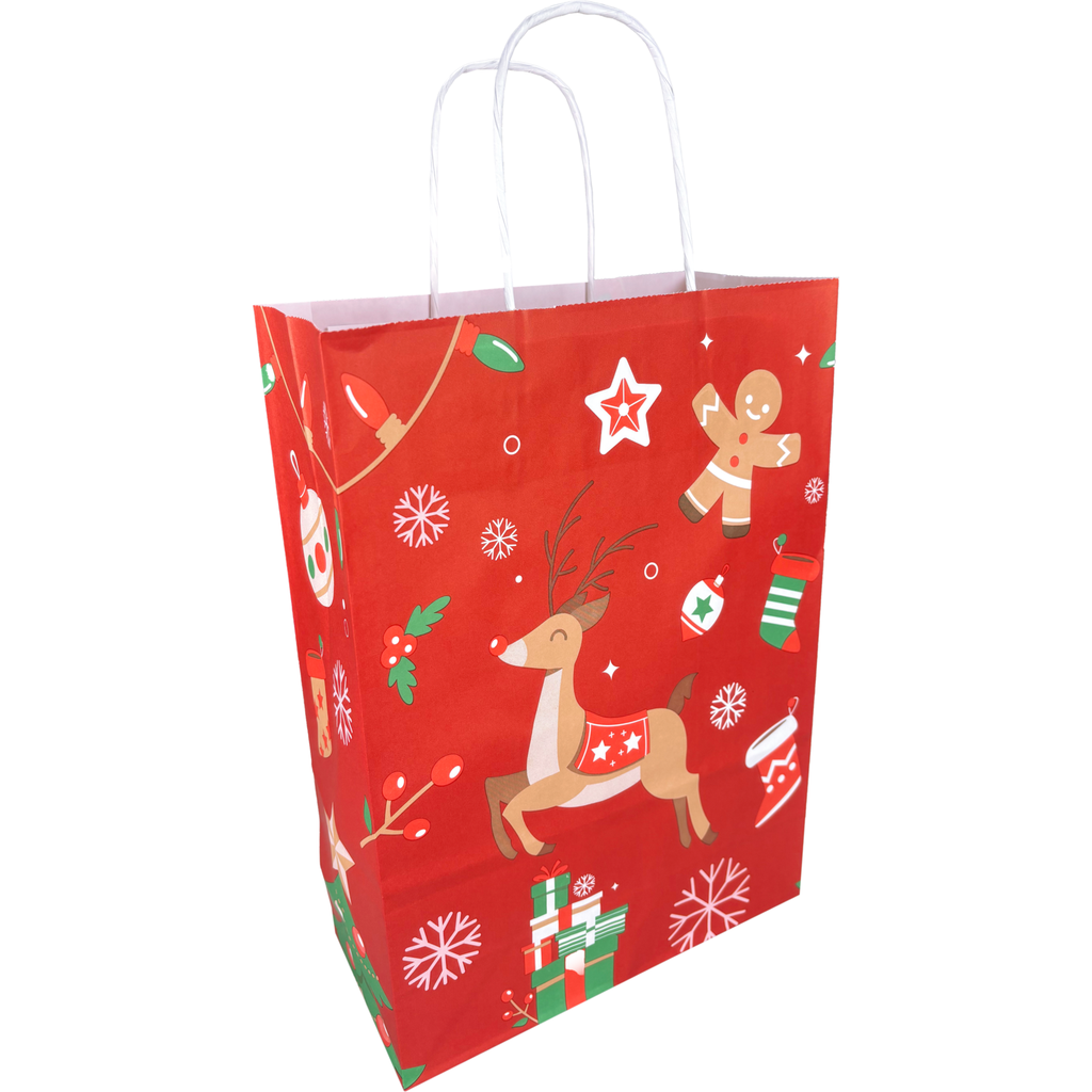 papieren draagtas "Hert" 22x10x31cm (250st/doos)