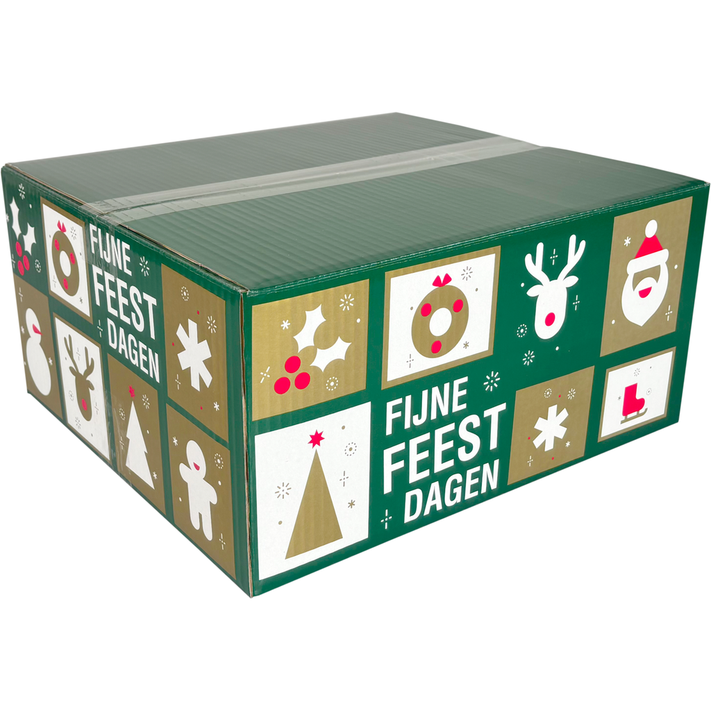 Kerstdoos Design "Tegels" 350x325x170mm (B) - per stuk