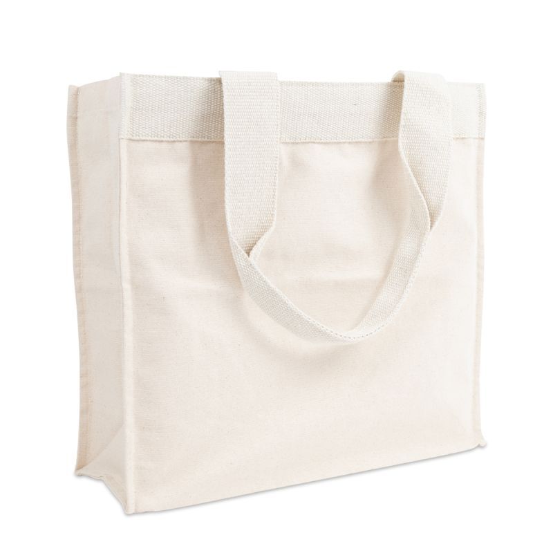 Canvas Shopper FFP 38+12x36cm Ecru (per stuk)
