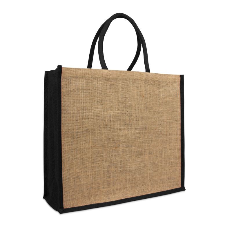 Jute Shopper met zwarte zijkant FFP 45+17x40cm (per stuk)