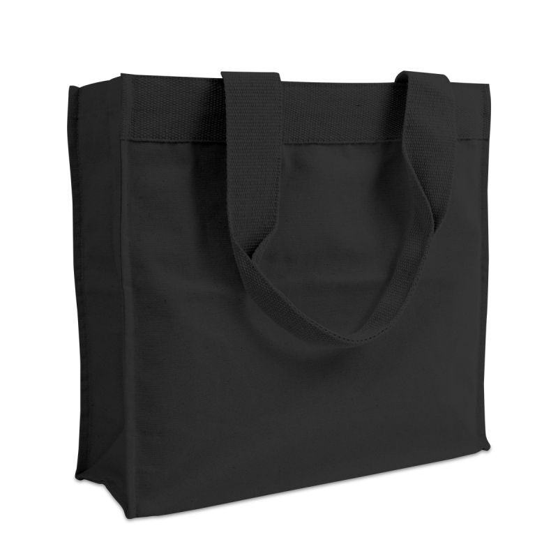 Canvas Shopper FFP 38+12x36cm Zwart (per stuk)
