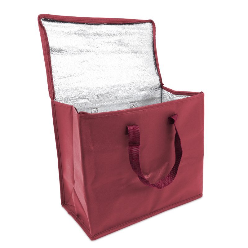 Non-woven Koeltas met rits FFP 36+20x30cm Rood (per stuk)