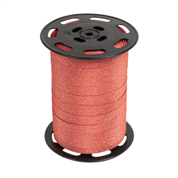 Ribbon 10mm x 100mtr Red Glitter (per rol)