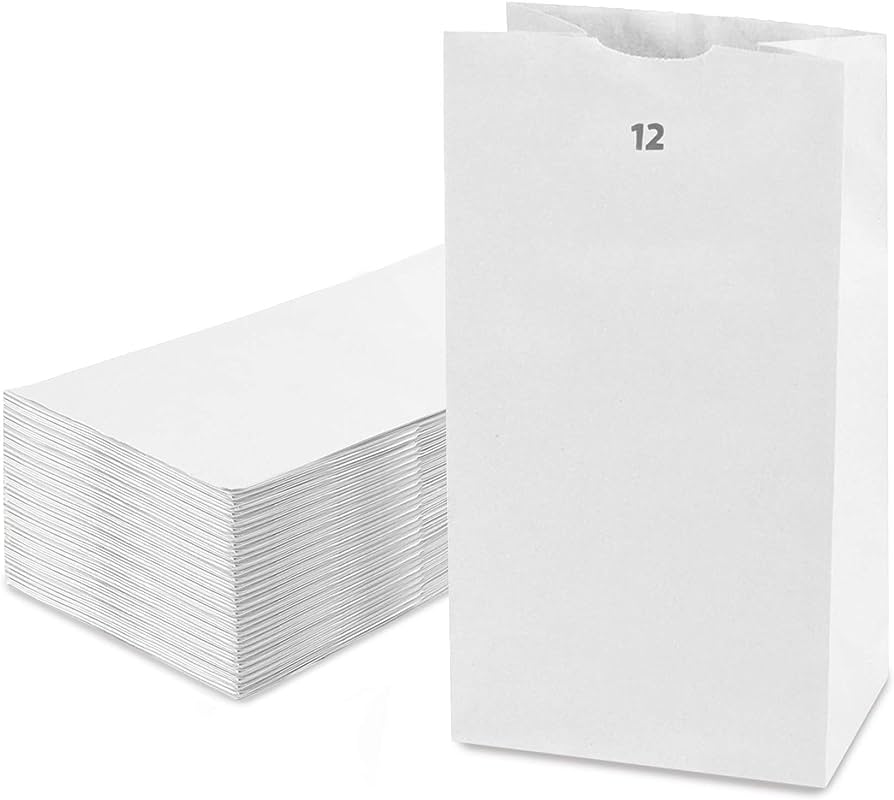 Grocery Bag paper white 12 lb (500st/pak)