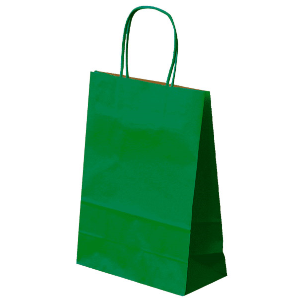 SOS Bags with Handles 20+10x29cm Green Kraft (50st/pak)