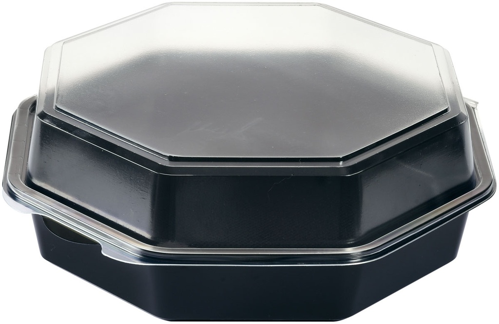 Duni Octaview with glass PS Black/Transparant 160x160x60mm (60st/pk)