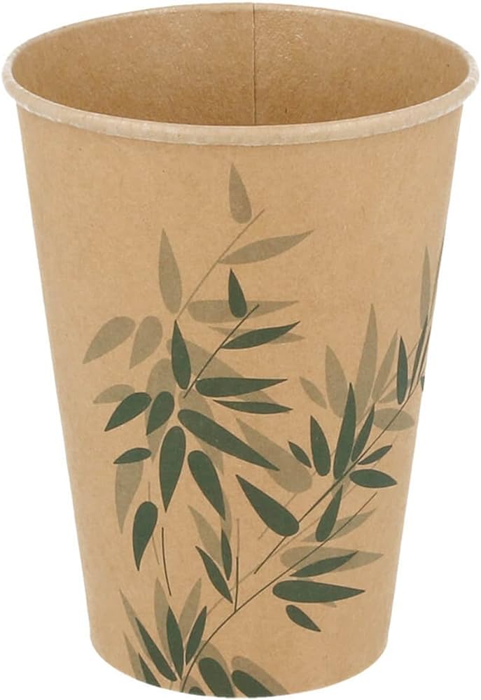 Cup karton "Feel Green" 9 oz. (270ml) 7,5x10cm brown 100/pk