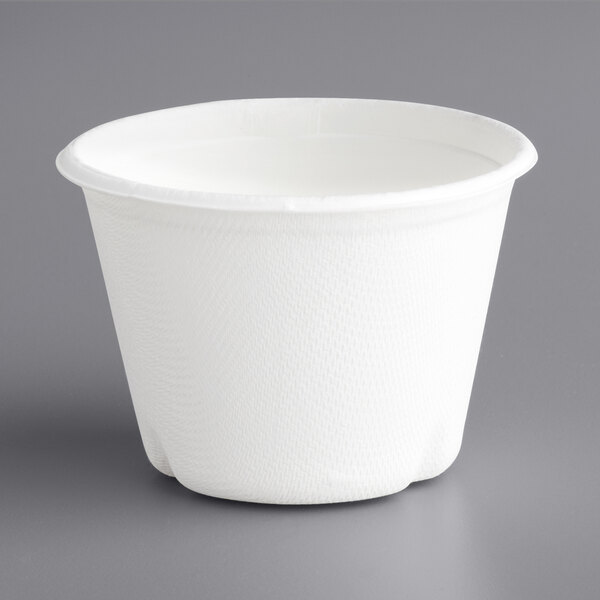 Bagasse dressing/portion cup Wit 85ml (150st/pak)