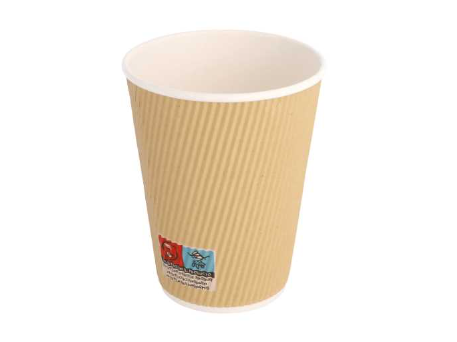 Hot Cup 12oz Coffee Ripple Brown Kraft 25pcs/pk