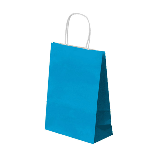 SOS Bag / Papieren Draagtas met handles 20+10x29cm Turquoise Blue (50st/pak)