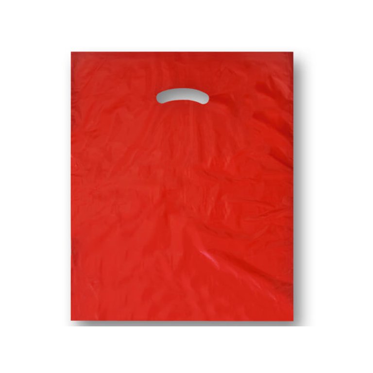 Super Gloss Shopping Bag Red 15x18+4" (100pcs/pack)