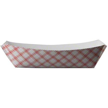 Paper Food Tray 3 lb Red Check. SQP - 8153 250st/pk