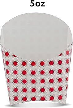 French Fry 5oz Plaid Regular Scoop 4.24x4x3.75" (100pcs/sleeve)