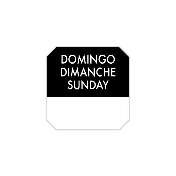 Adhesive labels "Sunday" 2,5x2,5cm Black (1000st/rol)