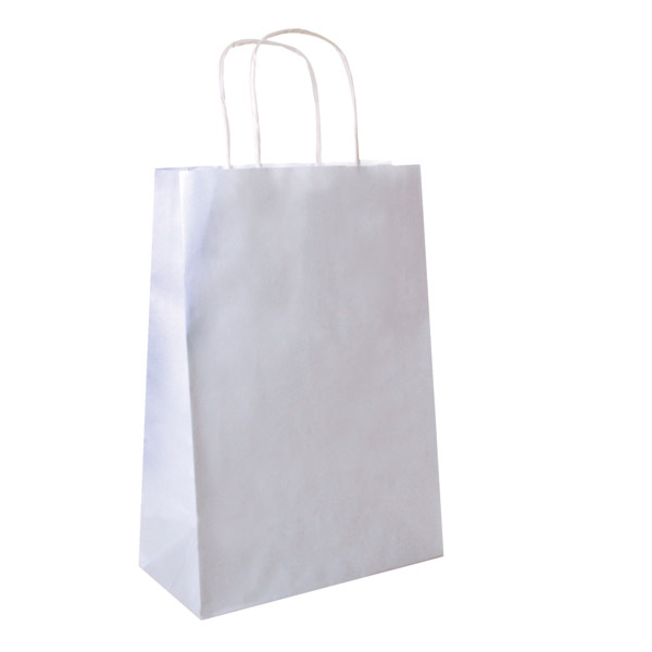 SOS Bags with Handles 80GSM 26+14x32cm White Cellulose (250st/doos)