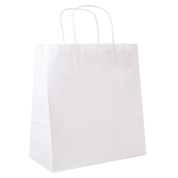 SOS bags with handles 32+16x31cm white (250st/doos)