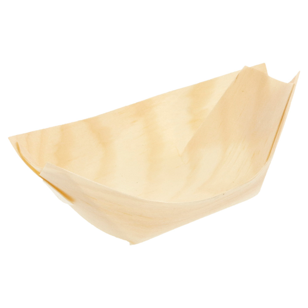 Schaaltje boot hout ovaal / Pine flakes 11,5x7cm (100st/pak)