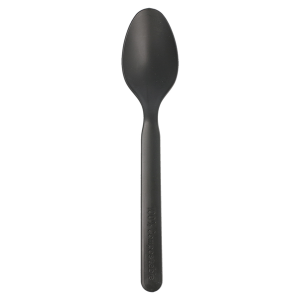 Plastic lepel Zwart 15,5cm (100st/pak)
