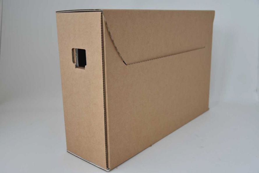 Carton Archiefdoos Zuurvrij golfkarton Kraft Amsterdams model 375x109x254mm