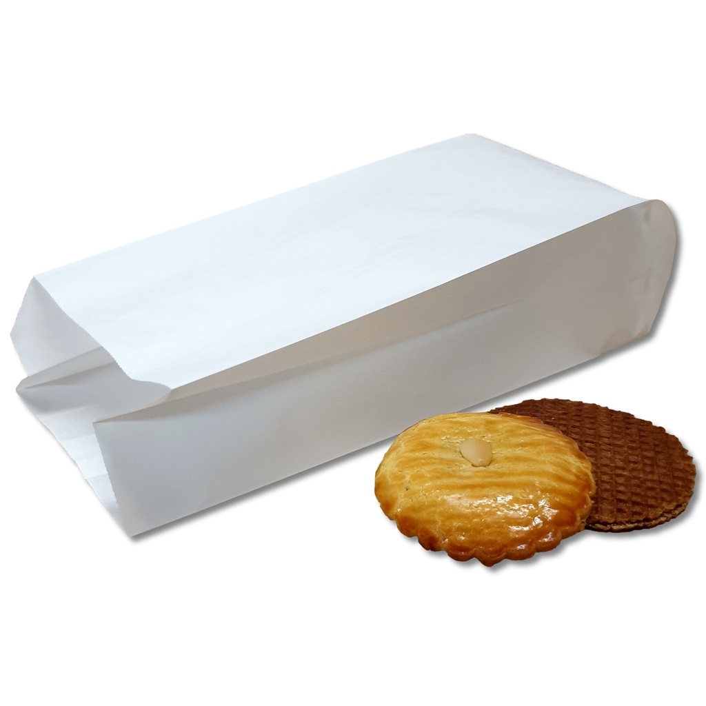 Snackzakken / Koekzakken #25 Ongeperforeerd/Onbedrukt Wit 1/2 pond (10kg)