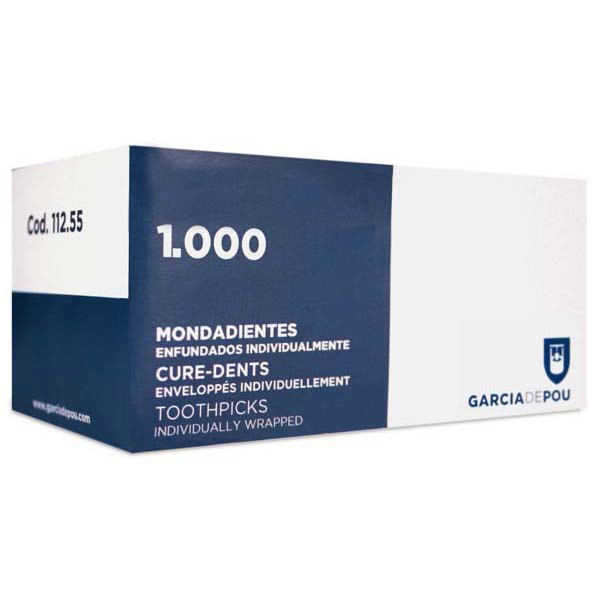 Toothpicks individually wrapped 9CM Natural Wood / per 1000