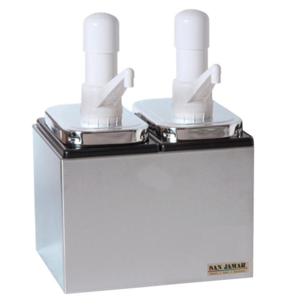 Condiment dispenser 2 pumps 2x2,36L 24,7x19,6x32cm Silver Stainless Steel (1 unit)