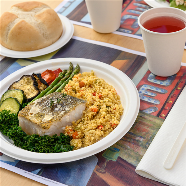 Plate / bordje "Bionic" dis=23cm x 2cm White Cellulose (50pcs/cs)