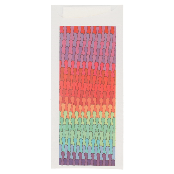 Cutlery Sachets+napkin "Just in Time - Colorama" 8,5x19,5cm White Airlaid (50st/pak)