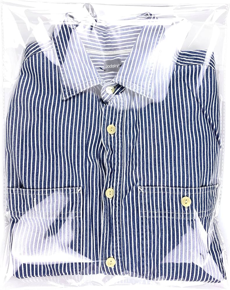 PP Shirt Bag with lid Removable Sealing tape  1.5  mil Clear 11+1x14+1.75 13-0628