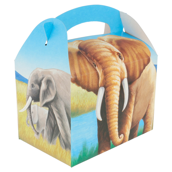 Gable Box - Children Box - Design "Elephants" 17x16x10cm (50pcs/pk)