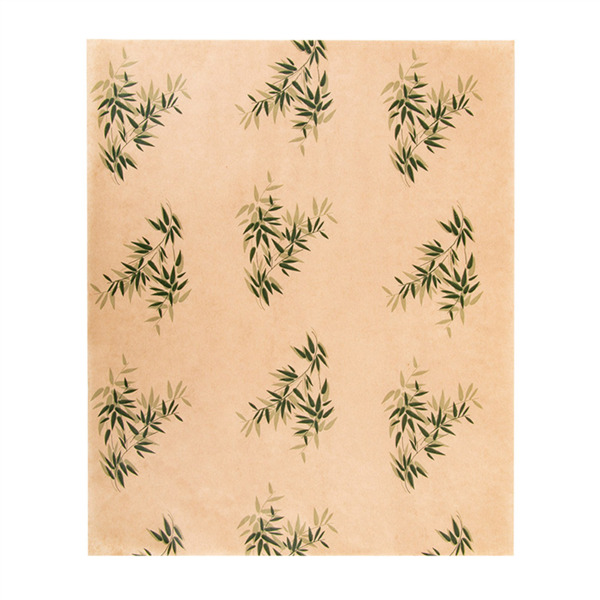 Dry Wax Greaseproof "Feel Green" Wrapping Paper 34GSM 28x34cm Natural Greaseproof parch 1000/pk