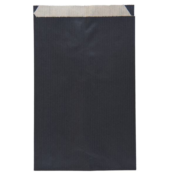 Vlakke zakken unicoloured 12+5x18cm Black Kraft (250pcs/pack)
