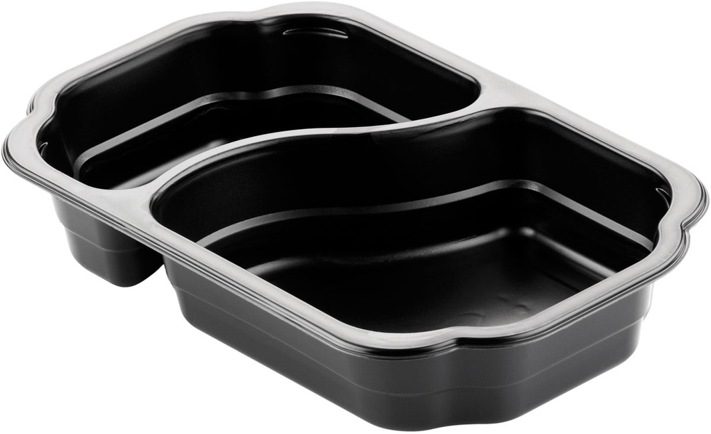 Tray Duni 2 comp Take Away PP Black 250x159x45mm  1x246st