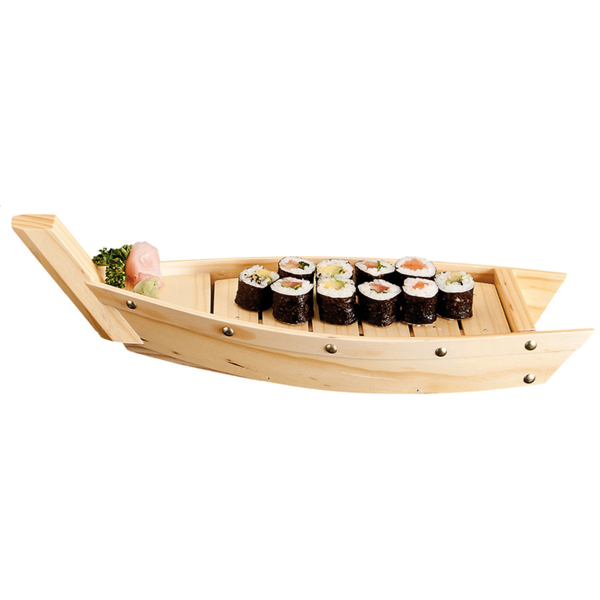 Sushi Boat 44x13x11cm Natural Wood (per stuk)