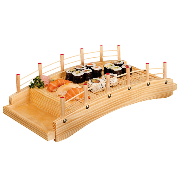 Sushi Bridge 43x21,5x12,5cm Natural Wooden (Per stuk)