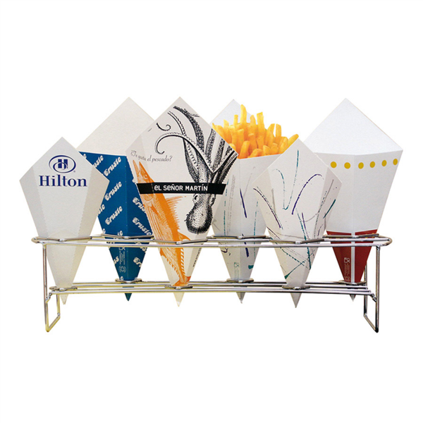 Houder voor 6 puntzakken (stainless steel) 45x14x10,8cm (per stuk)