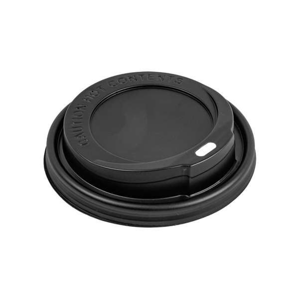 High lids for 360/480ml (12oz.) Coffee cups Black PS (100st/pak)