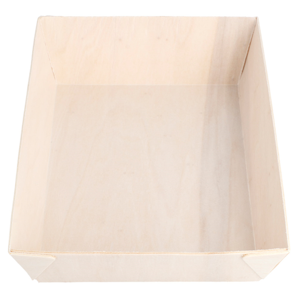 Lunch container 18x13x4CM Natural wood (50st/pak)