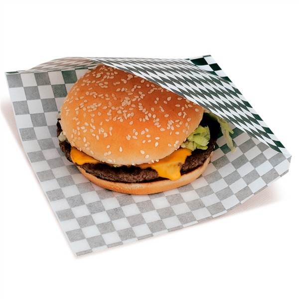 Snack zakje (vierkant, 2 zijden open) zwart-wit geblokt 16x16,5cm (500st/pak)