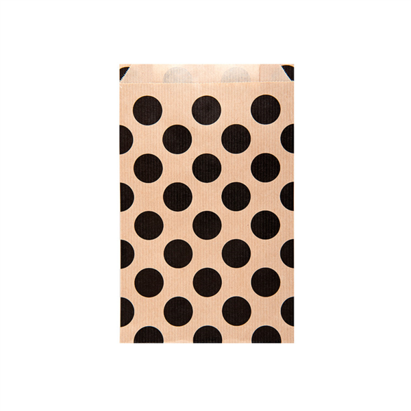 Vlakke zakken "Polka Dot" 12+5x18cm Kraft (250st/pak)