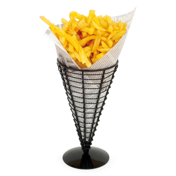 Wire Cones/Basket/Puntzakhouder (12,8x22,5cm) Black (Per stuk)