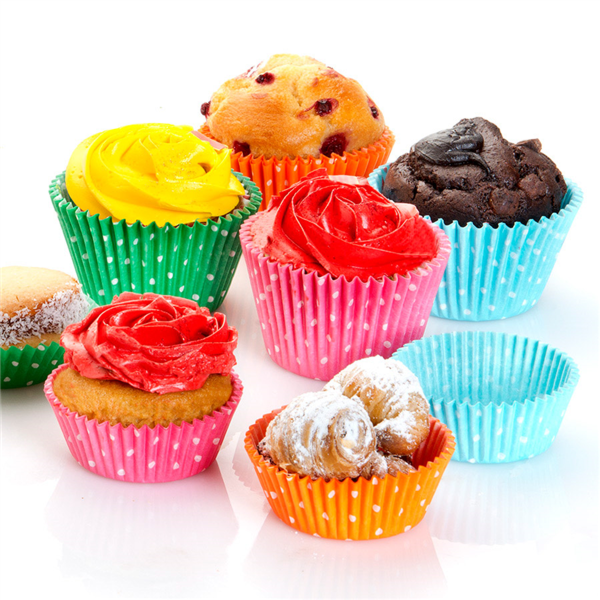 Cup Cake Polka Dots Assorted colors (Diam. 5cm / 2,5cm hoog) 1000st/pak