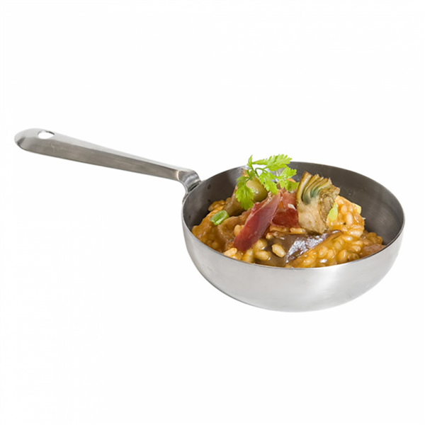 Mini Frying Pan 10x3cm Silver Stainless Steel per pc