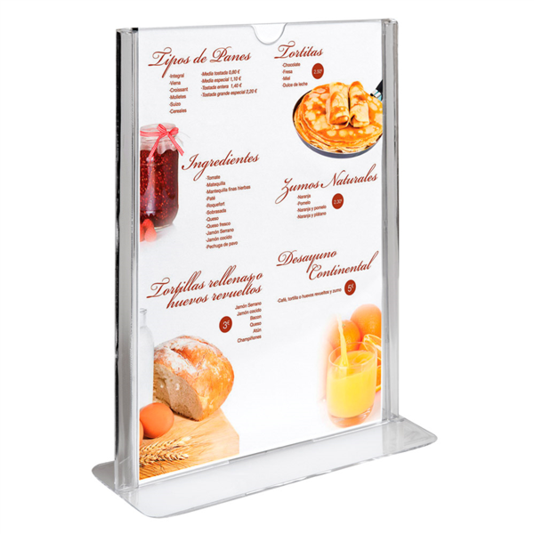 Table Top Vertical Menu stands 2x29.7cm A4 Clear (per stuk)