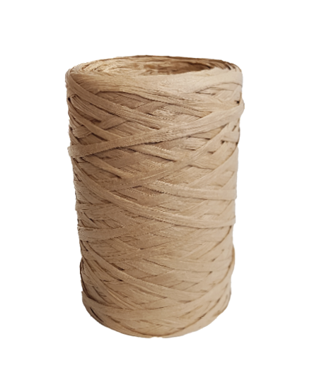 Raffia op rol Natural Kraft  12,5mm x 100mtr (per rol)