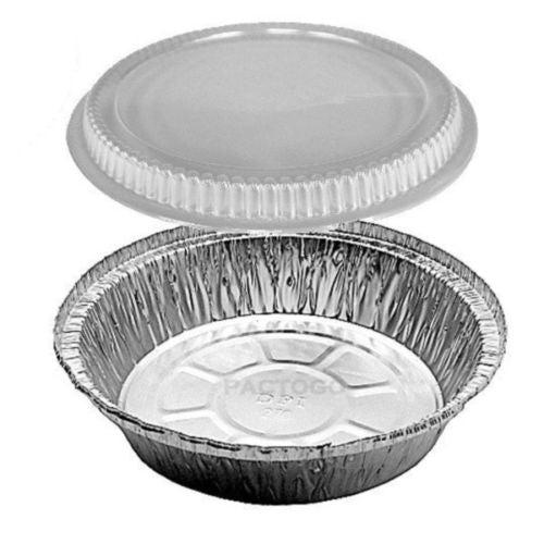 7" Round alu foil pan incl. dome lid. (250pcs/cs)